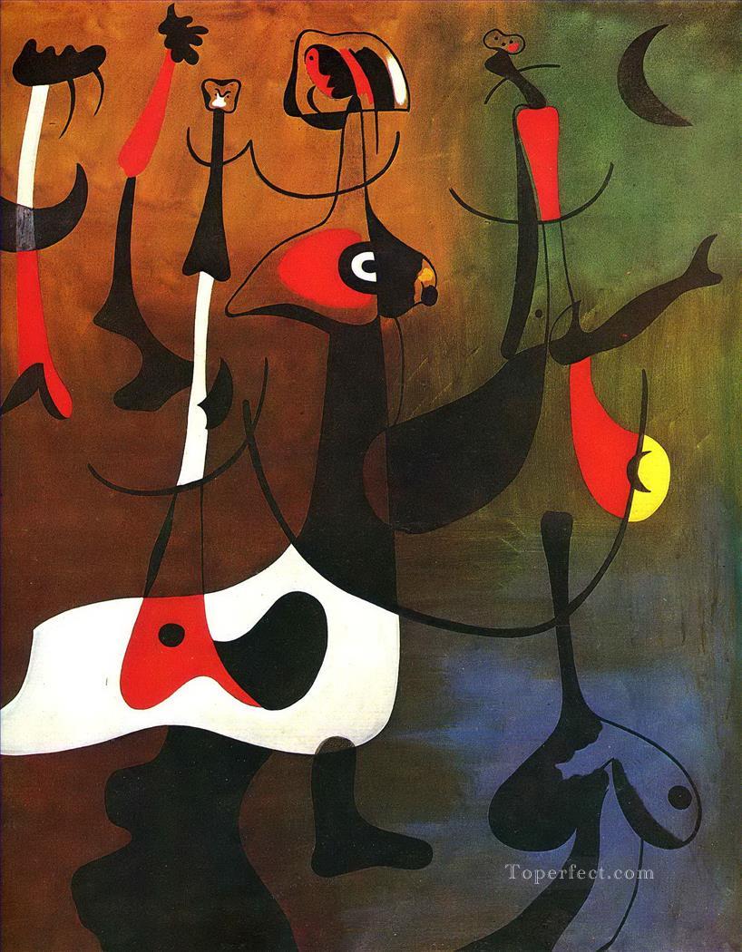 Rhythmic Characters Joan Miro Oil Paintings